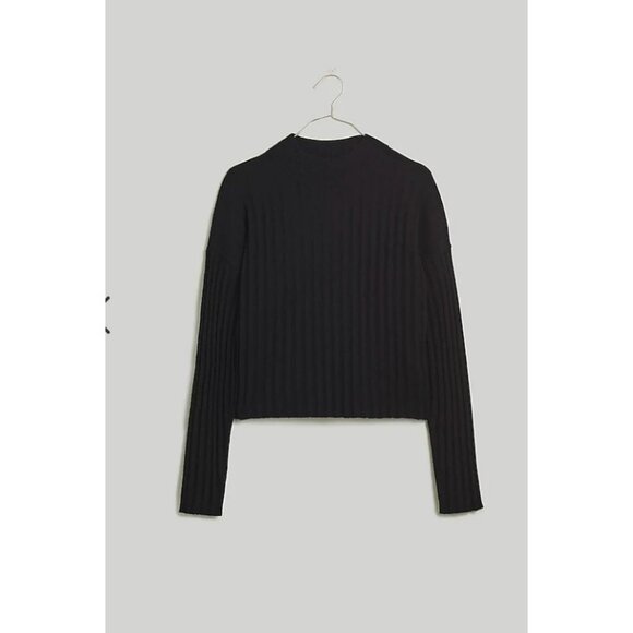 Madewell Sweaters - Madewell $85 Mockneck Crop Sweater in Black Size M NM625